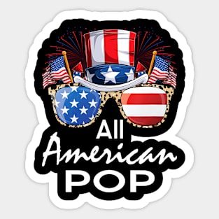 All American Pop 4th of July USA America Flag Sunglasses Sticker